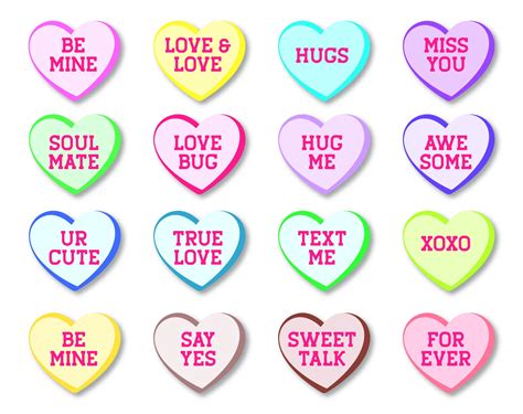 Conversation Hearts Svg Candy Heart Svg Candy Hearts With Etsy