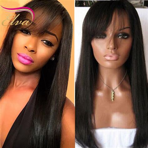 Brazilian Virgin Hair Straight Lace Front Wigs Glueless Full Lace Human