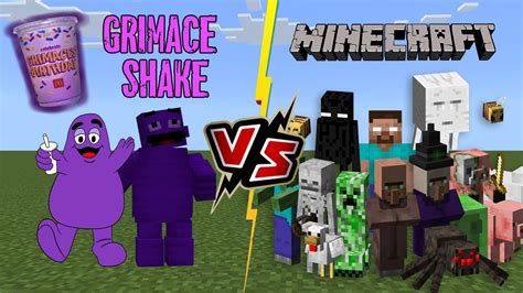 Grimace Shake Vs Minecraft Grimace Battles Herobrine Youtube