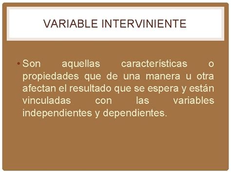 Variables Metodologia De La Investigacion Educativa I Variable