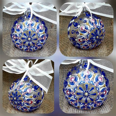 Bespoke Hand Painted Large Glass Christmas Bauble 8cm Ornament Etsy