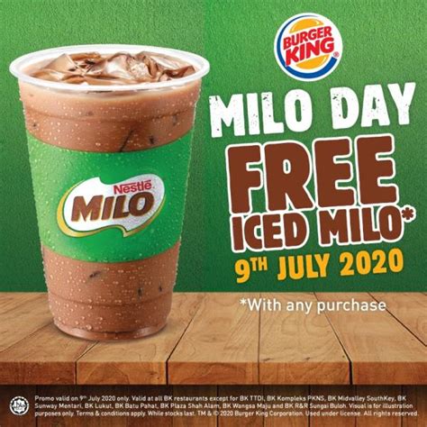 Los tiempos de delivery indicados por el operador al realizar un pedido son referenciales. Burger King Milo Day FREE Iced Milo Promotion (9 July 2020)
