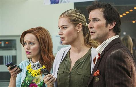 Lindy Booth Left Rebecca Romijn And Noah Wiley Star In “the Librarians” On Tnt Scott Patrick
