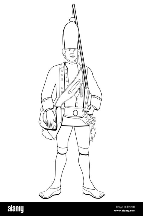 British Soldier Revolutionary War Coloring Page