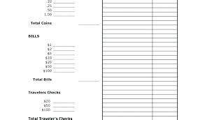 Cash Register Till Sheet Ms Excel Templates