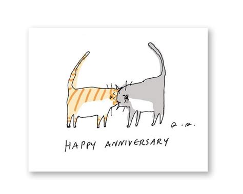 Happy Anniversary Card Cat Card Paper Paper And Party Supplies