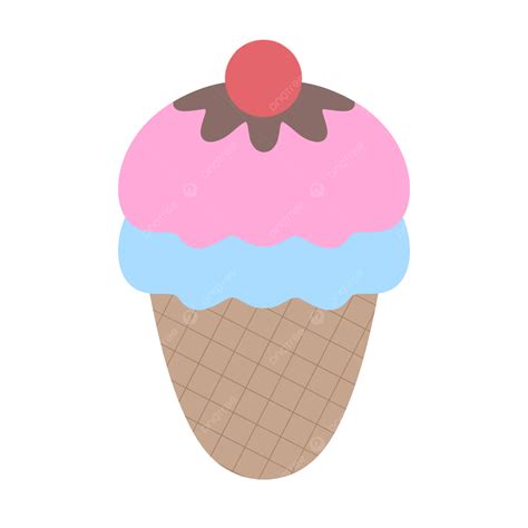 Cute Pink Blue Ice Cream Cone Digital Illustration Cute Ice Cream Cone Ice Cream Cone Ice