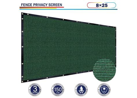 Dark Green 8ft X 25ft Polyethylene 150gsm Privacy 88 Fence Screen