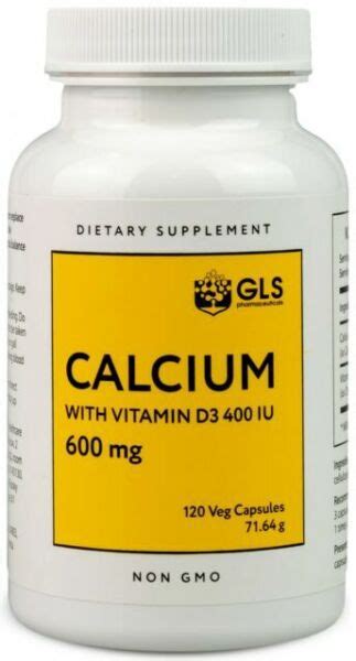 Calcium 600 Mg Gls Pharmaceuticals With Vitamin D3 400 Iu For Sale Online Ebay