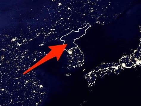 North korea from space at night. North Korea is pitch black at night - Business Insider