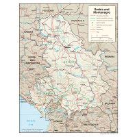 Detailed Political Map Of Serbia And Montenegro With Relief 1995