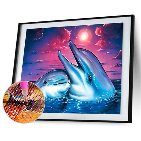 Two Dolphins Partial Diamond Painting X Cm