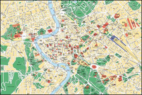 Large Detailed Street Map Of Rome City Center Rome City Center Large