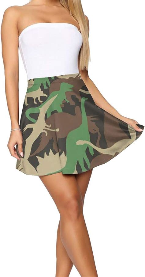 Sak Ir T Women S Camouflage Dinosaur Short Skirt Sexy Flared Short