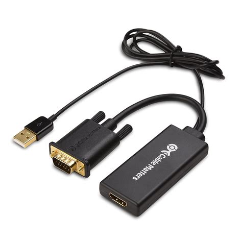 Cable Matters VGA to HDMI Converter (VGA to HDMI Adapter) with Audio ...