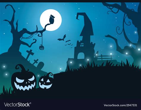 Blue Halloween Background Royalty Free Vector Image