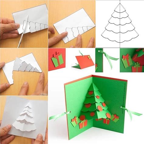 Wonderful Diy Christmas Tree Pop Up Greeting Card