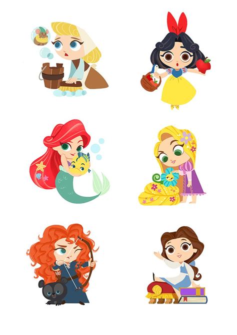 Disney Stickers On Behance Princesas Disney Dibujos Prinsesas Disney