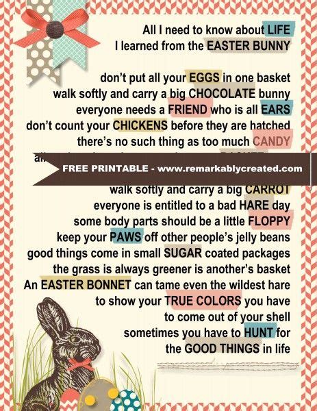 All I Need To Know I Learned From The Easter Bunny Free Printable