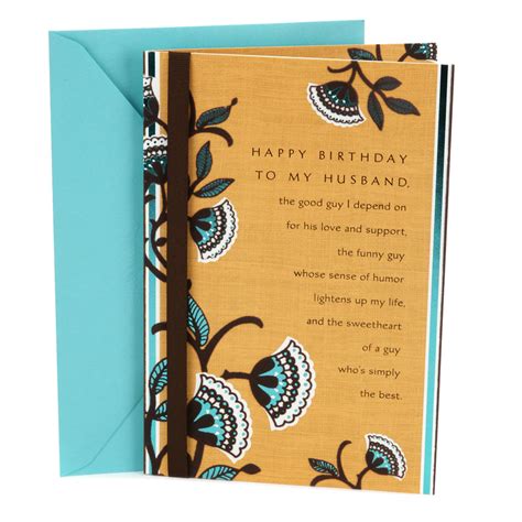 Hallmark Birthday Card For Husband Brown And Blue Floral Home And Garden