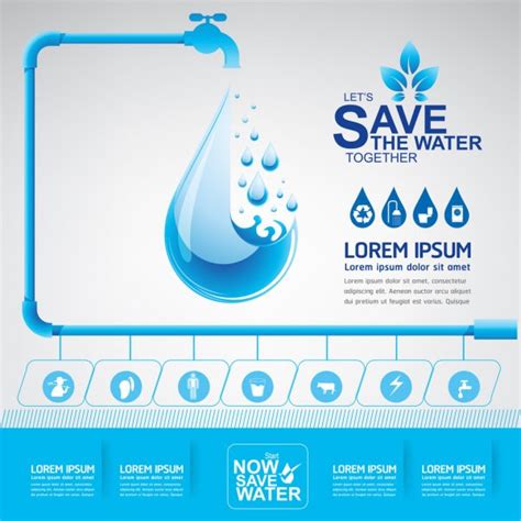 Save Water Concept — Stock Vector © Space Vector 150768914