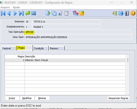 Logística Linha Protheus GFE Alterar o item fiscal no OF0305 ao