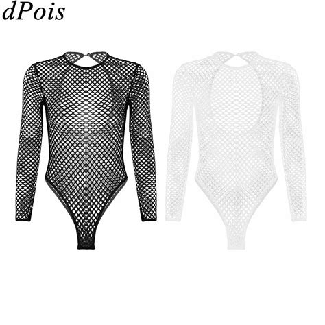 Women One Piece Lingerie Sexy See Through Bodysuit Swimsuit Thong High