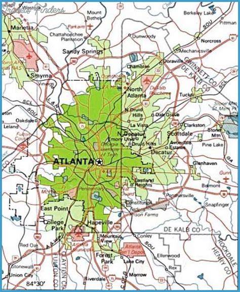 Map Of Atlanta Attractions Park Boston Zone Map