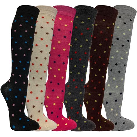 Couver Womens Casual Knee High Socks Patterned Colors Fashion Socks