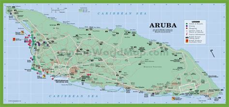 Tourist Map Of Aruba Aruba Tourist Map Travel In 2019 Aruba