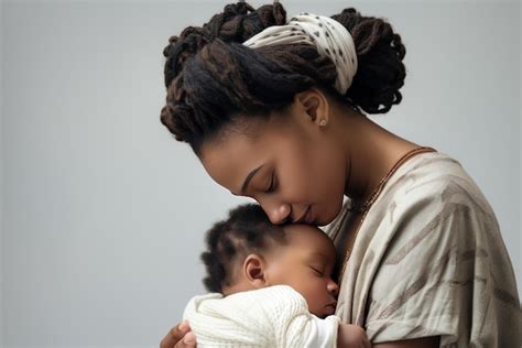 Premium Photo Beautiful African American Mother Holding Newborn Baby