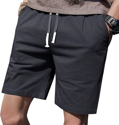 Ltifone Mens Casual Shorts Elastic Waist 7 Inseam With Drawstring Slim Fit Summer Pants With