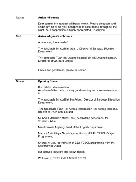 Mc script for seminar 15. Emcee Script for Annual Dinner by Otago 2012 | Leisure ...