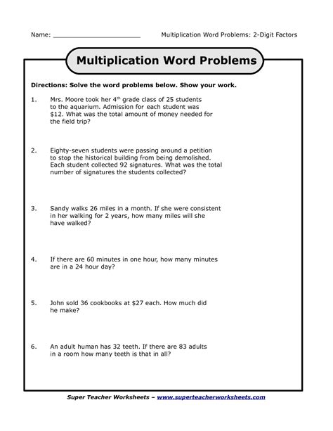 Fantastic Free Printable Third Grade Math Word Problems — Db