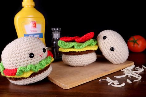 Stackable Hamburger Amigurumi Free Crochet Pattern Stringydingding