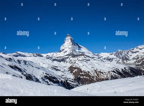 Matterhorn With Blue Sky Zermatt Switzerland Stock Photo Alamy