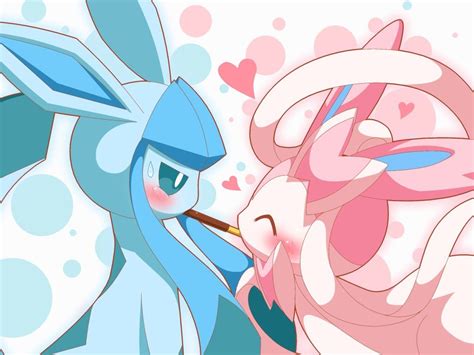 Extremely Cute Glaceon And Sylveon Cute Pokemon Pictures Pokemon