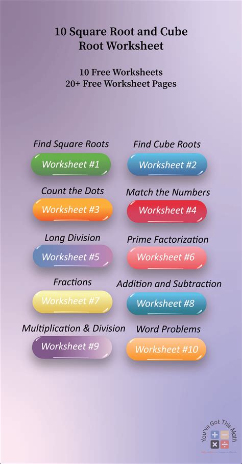 10 Square Root and Cube Root Worksheet | Free Printable