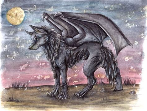 Black Winged Demon Wolf Images And Pictures Becuo Wolf Images Demon