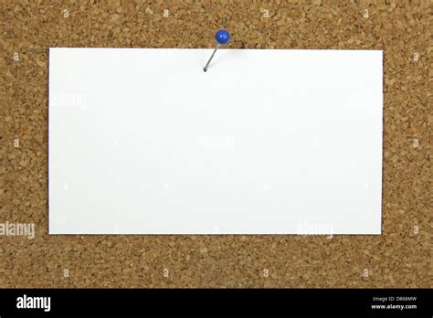 Blank Notice Card Pinned To A Corkboard With Pin Stock Photo Alamy