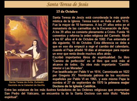 Misa De Sta Teresa De Jesús 15 De Octubre