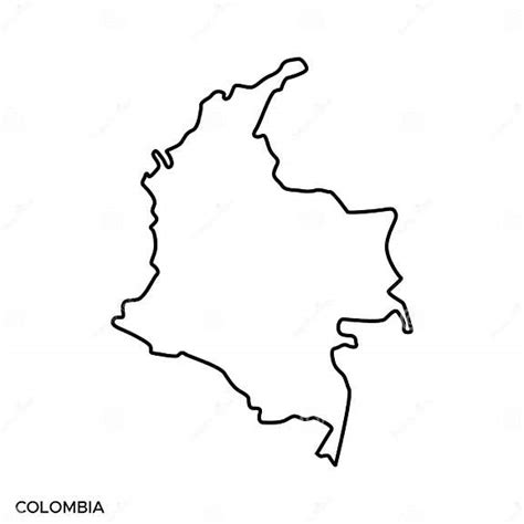 Outline Map Of Colombia Vector Design Template Editable Stroke Stock