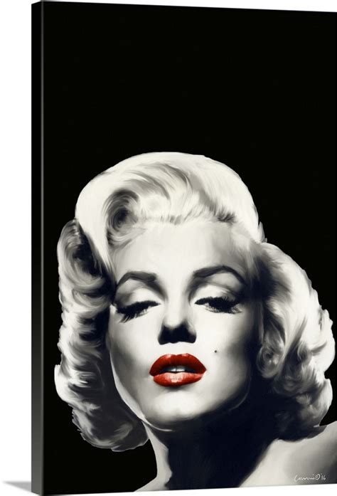 Red Lips Marilyn In Black Wall Art Canvas Prints Framed Prints Wall