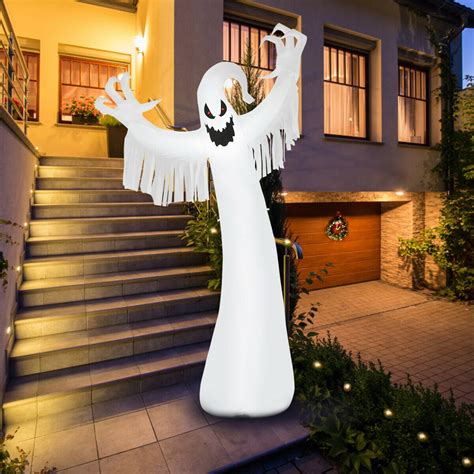 Topbuy Halloween 12ft Inflatable Blow Up Ghost With Led Lights Outdoor