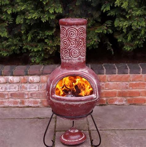 Large Clay Chiminea Outdoor Fireplace Home Design Ideas