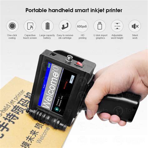 Portable Handheld Mini Inkjet Printer Label Print Machine Touch Screen