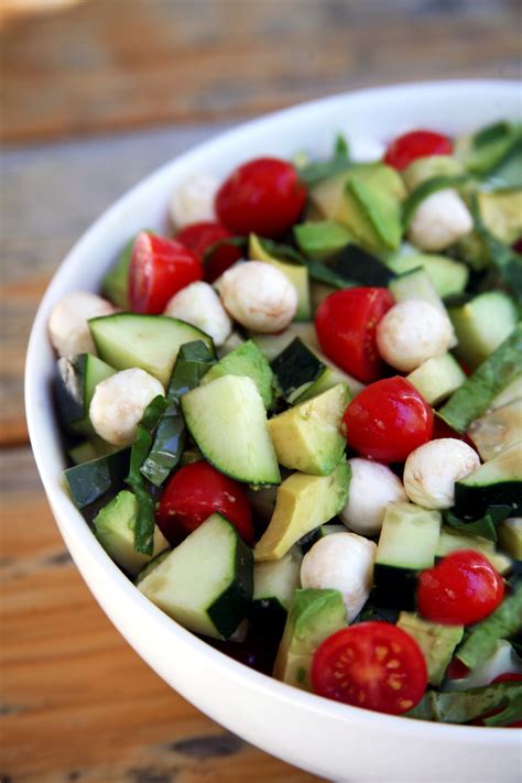 Recipe For Cucumber Avocado Caprese Salad Popsugar Fitness