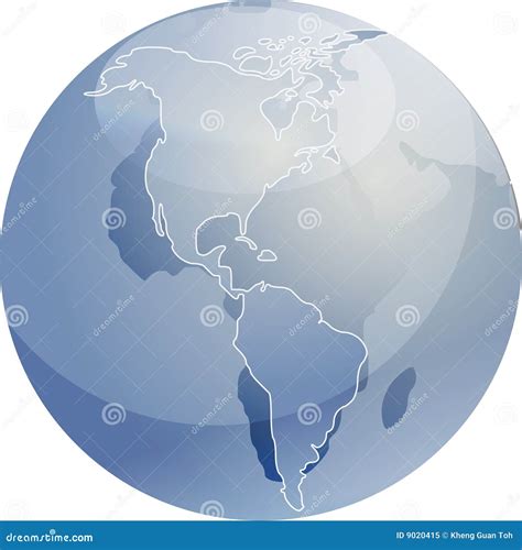 Map Of The Americas On Globe Illustration Stock Vector Illustration