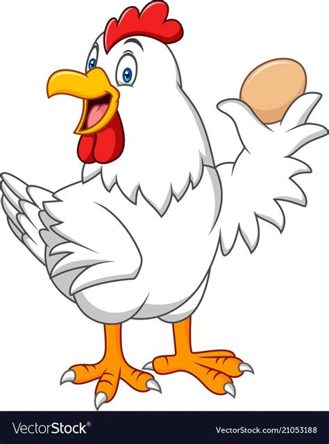Cartoon Hen Holding A Egg Download A Free Preview Or High Quality