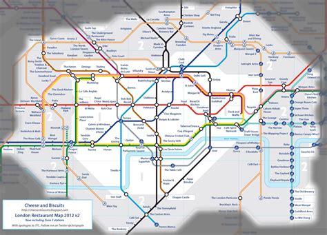 London Tube Map Based On Food Londontopia